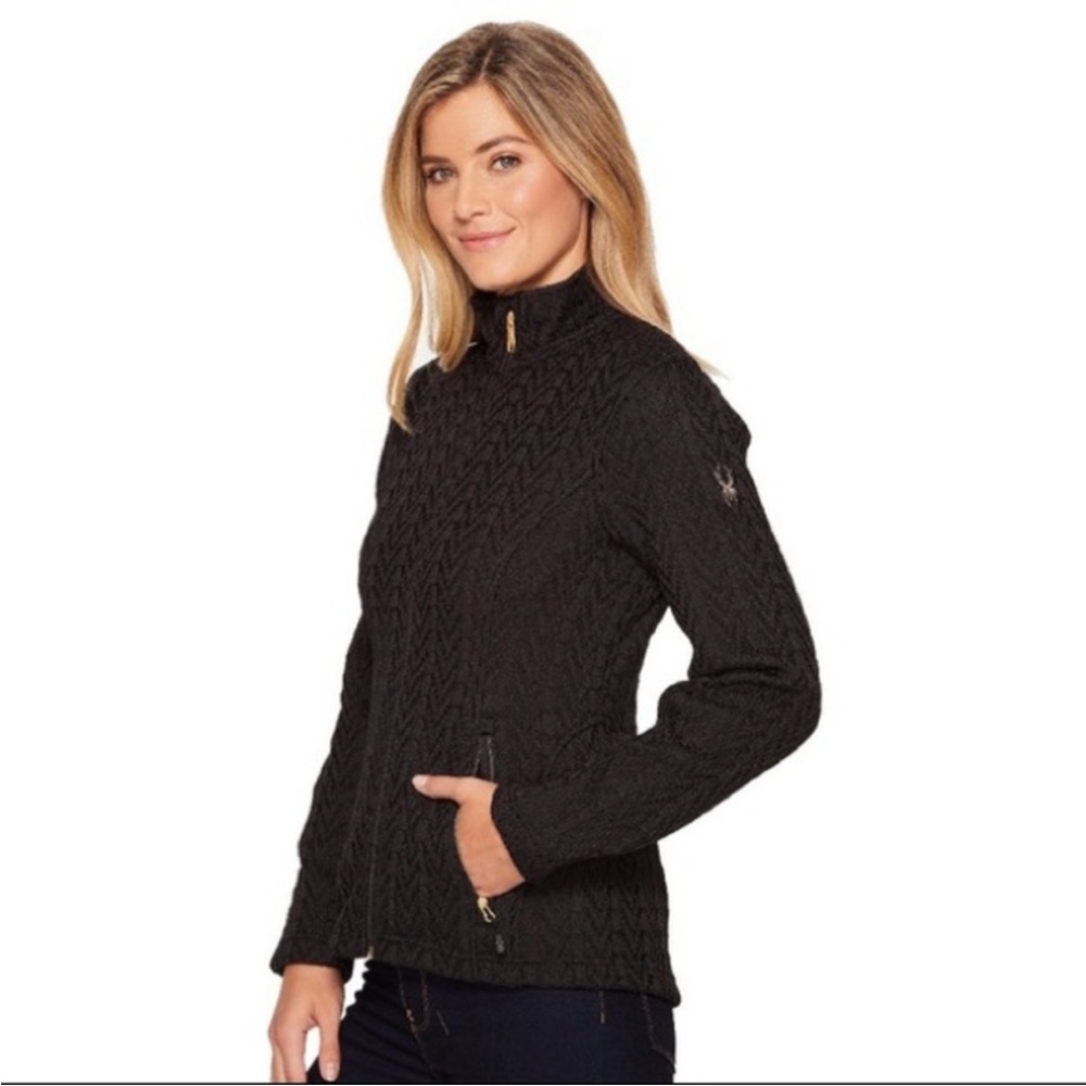 Ladies Spyder Core Sweater full zip jacket.  Black. Size XL.